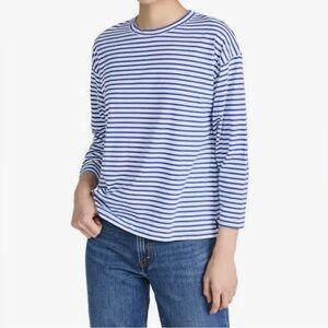AYR Striped Blue and White Women's Top XL